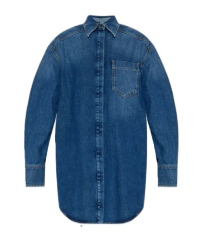 Sportmax Long Sleeve Denim Shirt In Blue