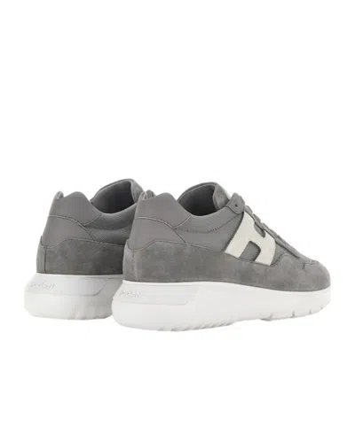 Hogan Interactive 3 Grey Suede Blend Sneakers In Gray