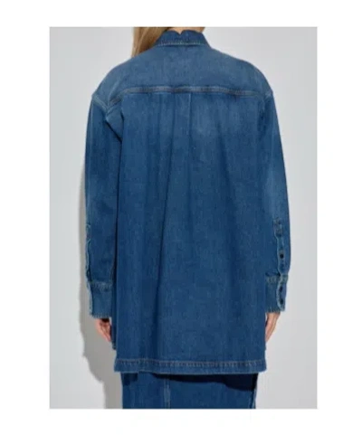 Sportmax Long Sleeve Denim Shirt In Blue