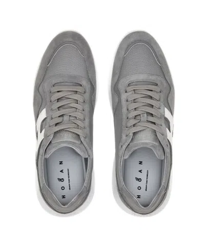 Hogan Interactive 3 Grey Suede Blend Sneakers In Gray