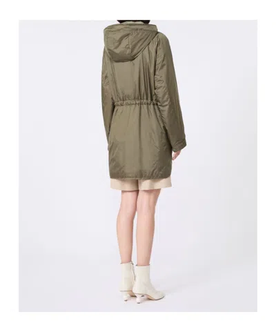 Weekend Max Mara Double-faced Long-sleeved Coat In Green