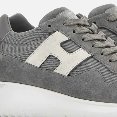 Hogan Interactive 3 Grey Suede Blend Sneakers In Gray