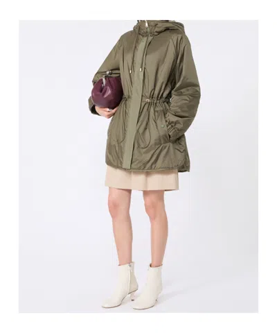Weekend Max Mara Double-faced Long-sleeved Coat In Green