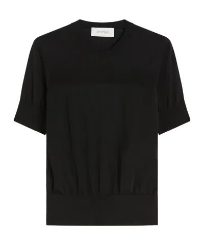 Sportmax Short Sleeve Sweater In Black