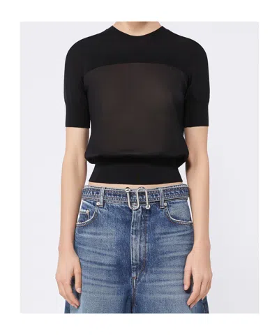 Sportmax Short Sleeve Sweater In Black