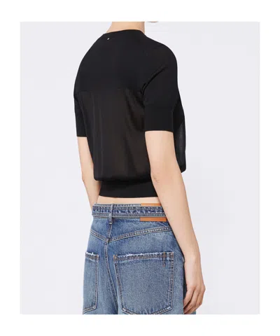 Sportmax Short Sleeve Sweater In Black
