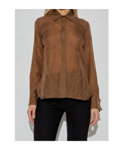 Max Mara Long-sleeved Shirt In Brown