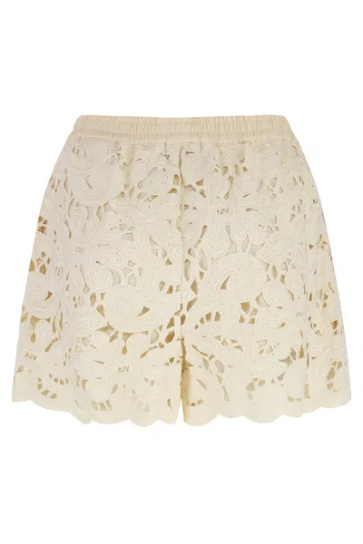 Moncler Cotton Shorts In Yellow