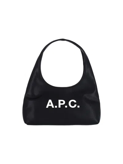Apc A.p.c. Black Bag With Magnetic Fastening In Black