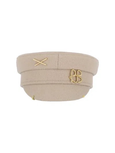 Ruslan Baginskiy Baker Boy Wool Blend Hat In Neutral