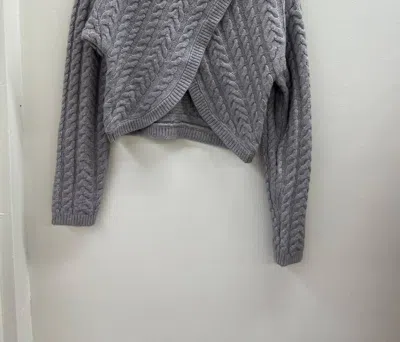 Aureum Women's Cross Over Turtleneck Sweater In Heather Grey