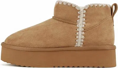 Soda Women's Platform Boots In Tan