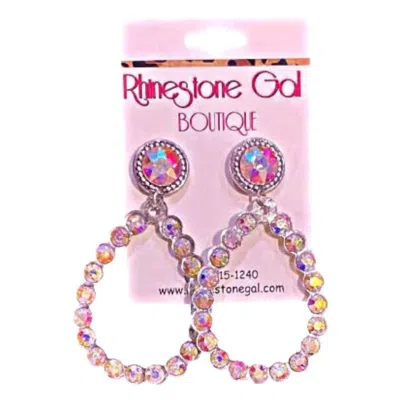 Suzie Q Usa Women's Ab Crystal Teardrop Statement Earrings In Pink