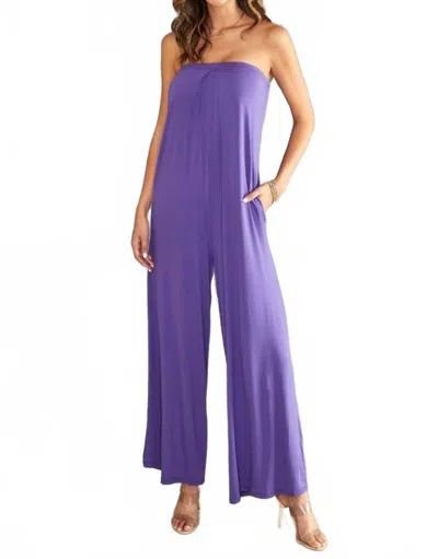 Venti6 Groovy Kind Of Love Strapless Jumpsuit In Purple
