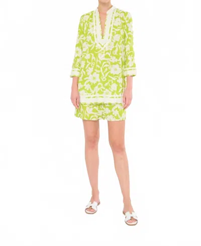 Flora Bea Chichi Three Quarter Sleeve Tunic In Cultured Green Pearl