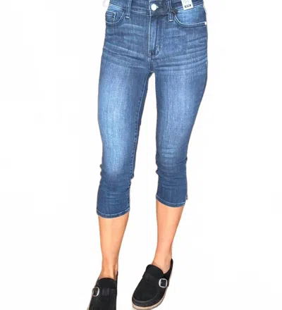 Judy Blue Jordyn Capri Denim Jeans In Dark Wash In Blue