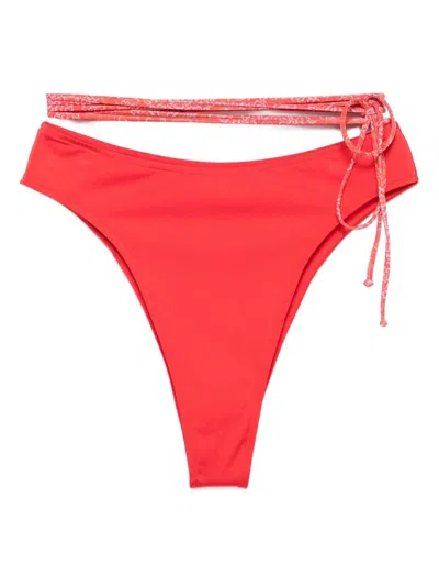 Roberta Einer Tie-detail Bikini Bottoms In Red