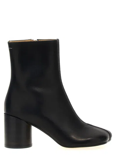 Mm6 Maison Margiela Mm6 By Maison Margiela Stitch-out Leather Ankle Boots In Black