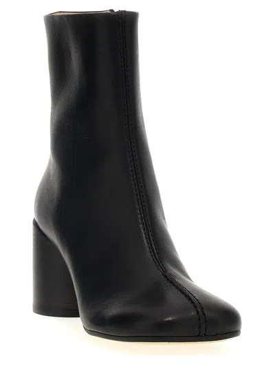 Mm6 Maison Margiela Mm6 By Maison Margiela Stitch-out Leather Ankle Boots In Black