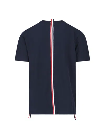 Thom Browne Crew Neck Cotton T-shirt With Distinctive Logo