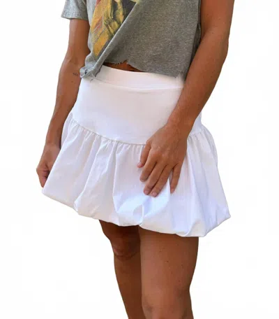 Blue Blush Schooled Bubble Mini Skirt In White In White