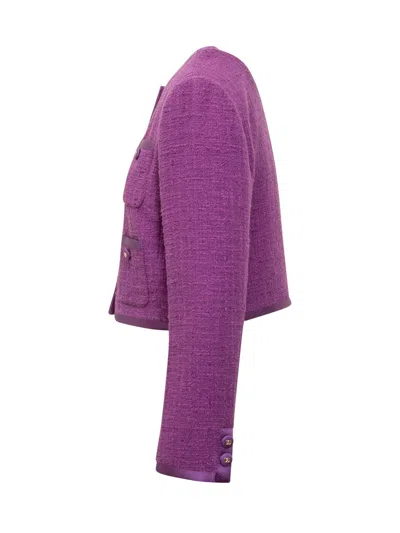 Dolce & Gabbana Violet Cotton Casual Jacket In Purple