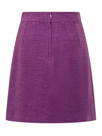 Dolce & Gabbana Textured Mini Skirt In Purple