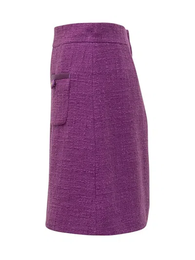 Dolce & Gabbana Textured Mini Skirt In Purple