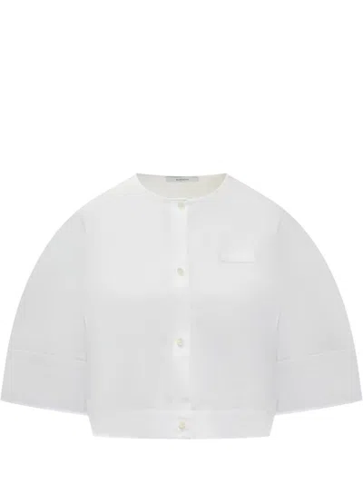 Givenchy Short-sleeved Cropped Shirt In White
