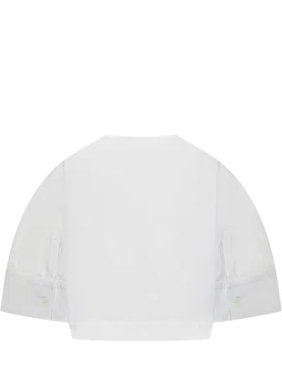 Givenchy Short-sleeved Cropped Shirt In White