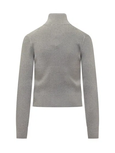 Jw Anderson Grey Stretch Cotton Blend Cardigan In Gray