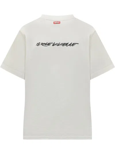 Kenzo Pure Cotton Graphic T-shirt For Comfort In White