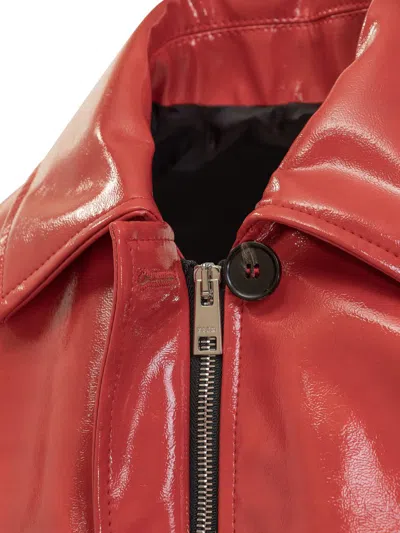 Msgm Cropped Jacket Scarlet In Red