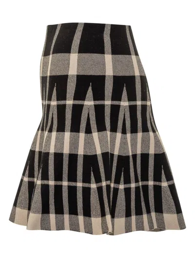 Msgm Viscose Blend Knitted Mini Skirt In Black