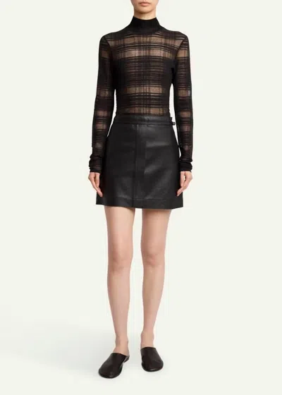 Proenza Schouler Blaze Leather Mini Skirt In Black In Black