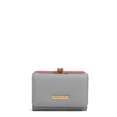 Nicole Lee Women's Vegan Leather Trifold Wallet In Gray