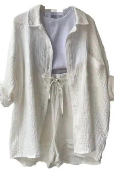 Lure Boutique Women's Layla Linen Set In Off White