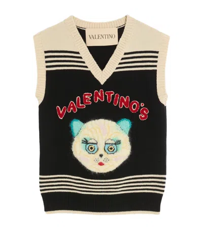 Valentino Virgin Wool Le Chat De La Maison Sweater Vest