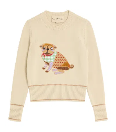 Valentino Virgin Wool Embroidered Sweater
