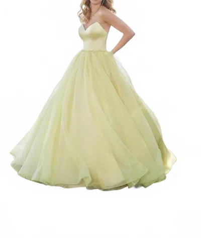 Morilee Strapless Sweetheart Neckline Ball Gown In Yellow