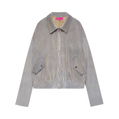 Pre-owned The Elder Statesman Wale Cord Jacket 'silver/camel' | Men's Size S