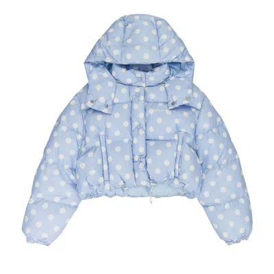 Pre-owned Miu Miu Polka Dot Puffer Coat 'purple/white' | Women's Size 38