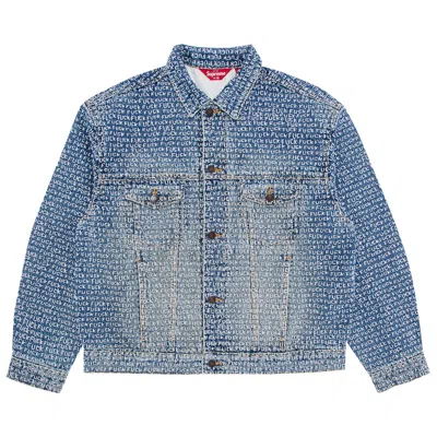 Pre-owned Supreme Fuck Stitch Denim Trucker Jacket 'blue' | Men's Size S