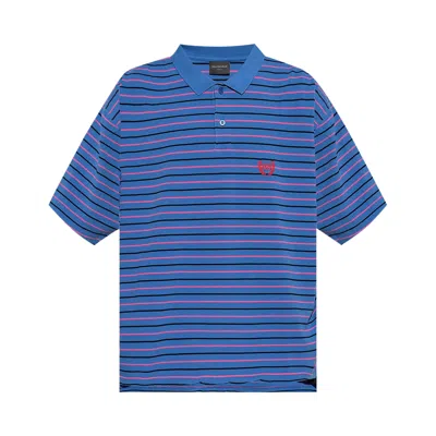 Pre-owned Balenciaga Laurel Classic Fitted Polo 'blue/pink' | Black | Men's Size Xl