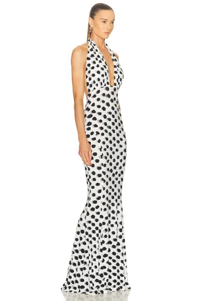 Norma Kamali Cross Halter Fishtail Gown