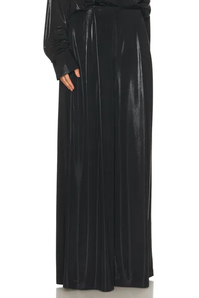 Norma Kamali Elephant Pearlescent Stretch-jersey Trousers In Black