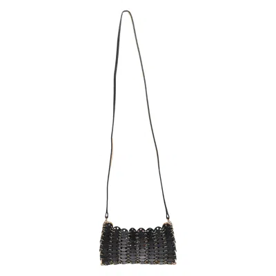 Pre-owned Rabanne 1969 Nano Flip Bag In Leather 'black/gold' | Women's Size Onesize