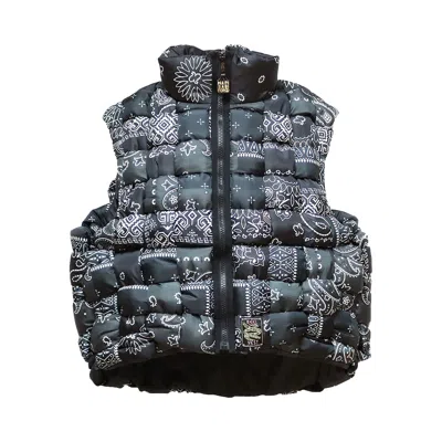 Pre-owned Kapital Bandana Print Nylon Keel-weaving Vest 'black' | Men's Size 1