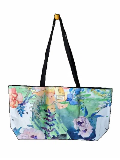 Muddy Carrots Women's Large Weekender Tote Bag Set In Watercolor Floral