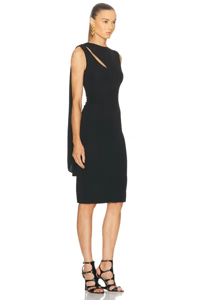 Tom Ford Cutout Shoulder Crepe Jersey Cocktail Dress In Black